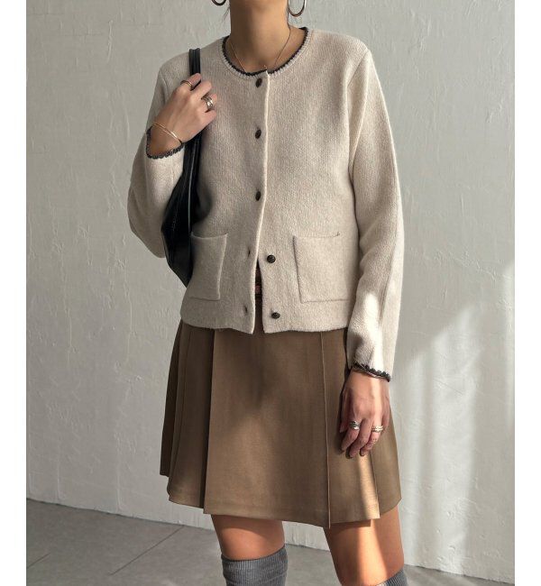 Lbc with Life「配色ポケットショートカーディガン」|カーディガン|