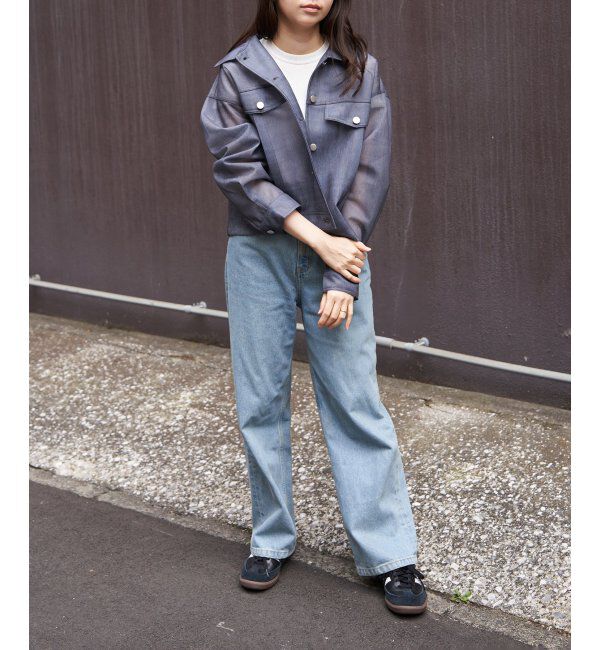 VENCE share style「シアーダンボールデニムプリントGジャン」|ブルゾン・スタジャン|