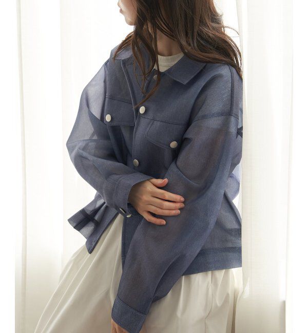 VENCE share style「シアーダンボールデニムプリントGジャン」|ブルゾン・スタジャン|