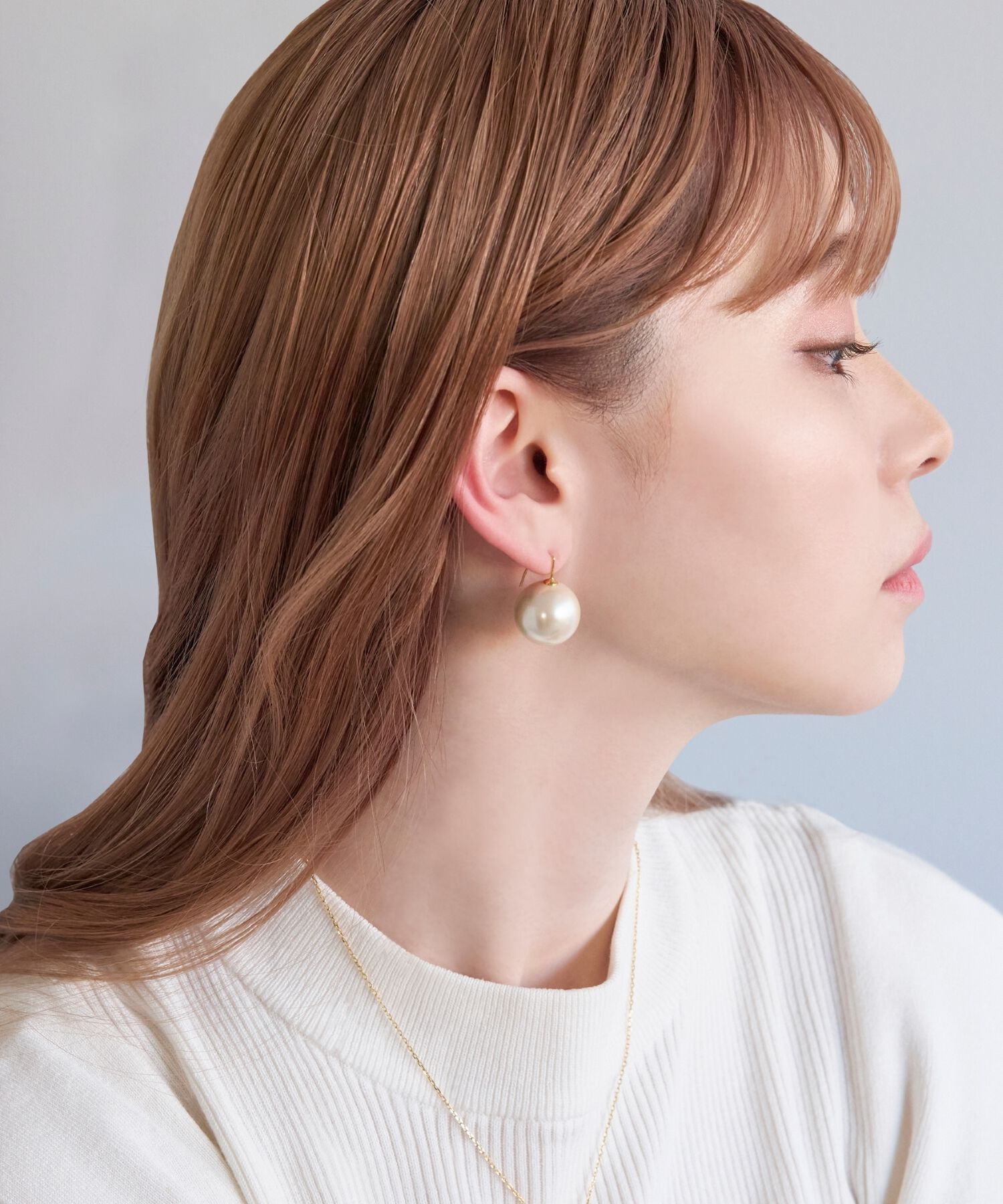 Phoebe「【シリーズ累計販売5000点突破！】ビッグパールフックピアス ホワイト」|ピアス|