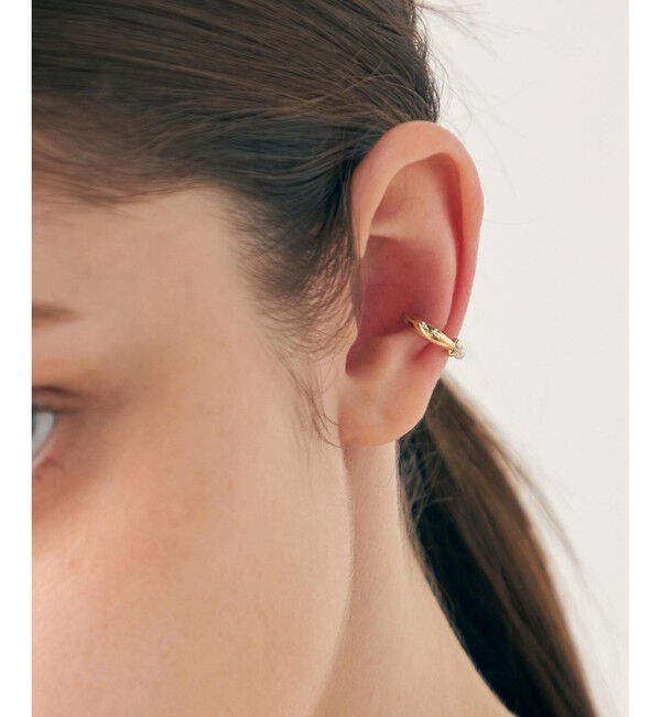 ete「K10YG パール ハグカフ　リバーシブル」|イヤーカフ|