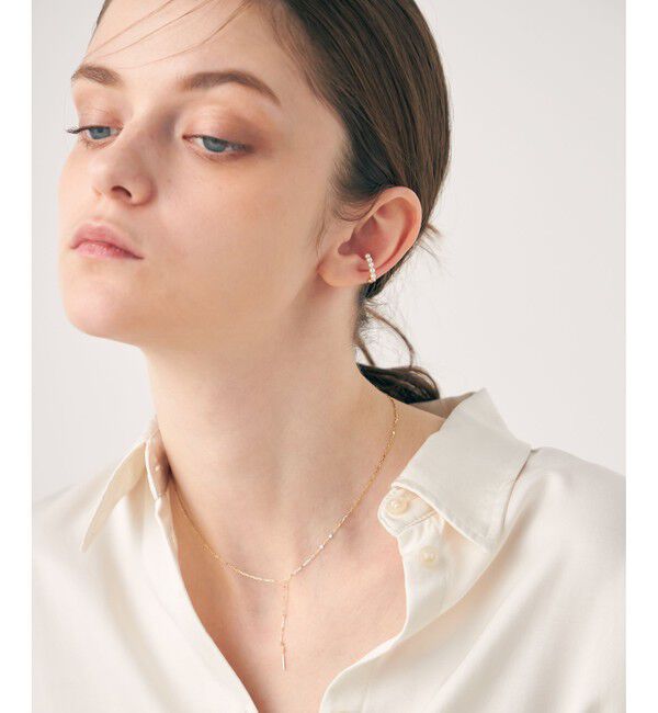 ete「K10YG パール ハグカフ　リバーシブル」|イヤーカフ|