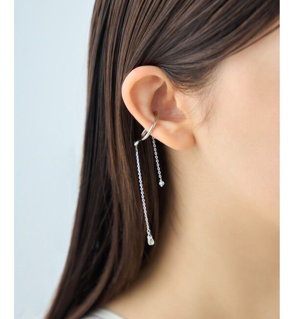 ete「[アシンメトリー] ナチュラルストーン イヤーカフ」|イヤーカフ|