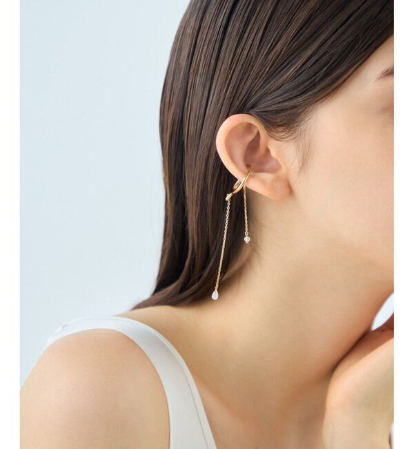 ete「[アシンメトリー] ナチュラルストーン イヤーカフ」|イヤーカフ|