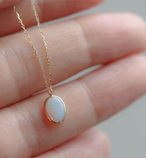  「オーストラリア オパール ネックレス | K10YG」|ネックレス|
