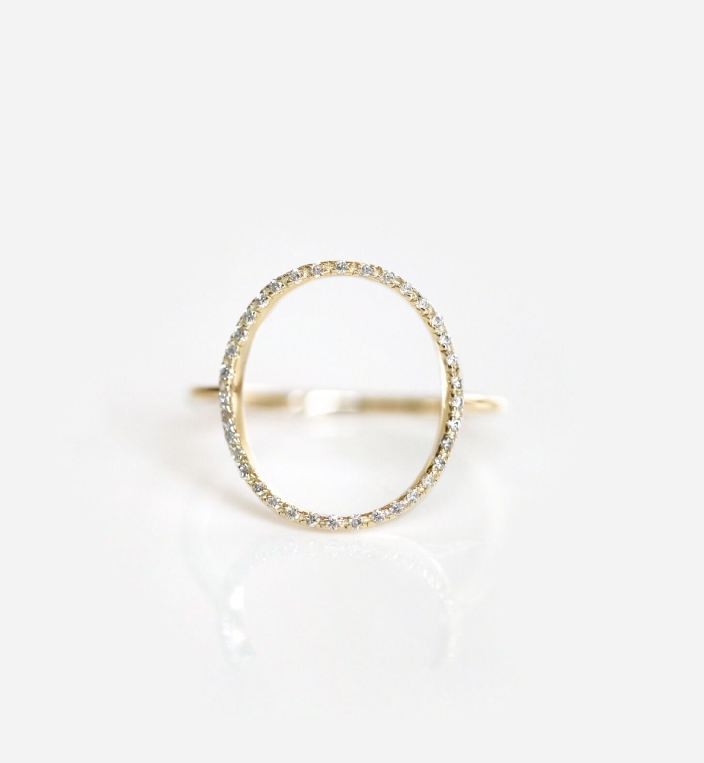  「ダイヤモンド オーバル リング  | K10YG 〈世界最小〉」|リング|