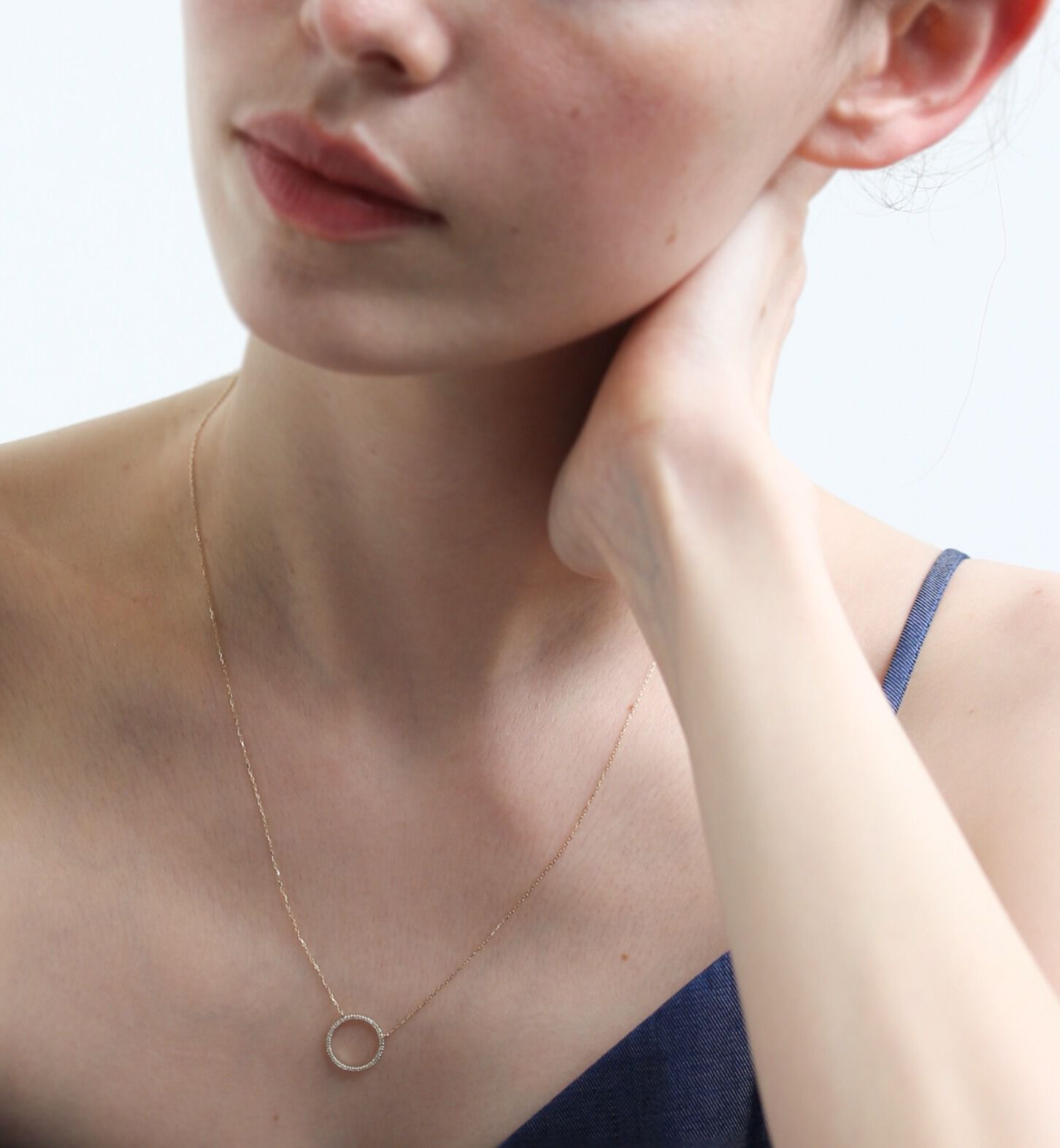  「ダイヤモンド オープンサークル ネックレス | K10YG 〈世界最小〉」|ネックレス|