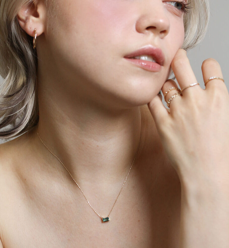  「カラーストーン ネックレス | K10YG」|ネックレス|