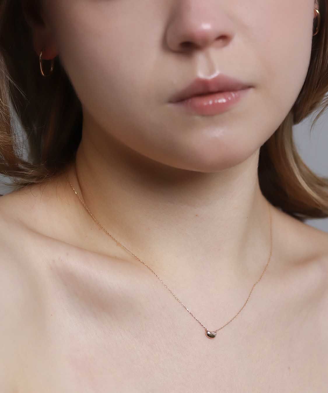  「ダイヤモンド ビーンズ ネックレス | K10YG」|ネックレス|