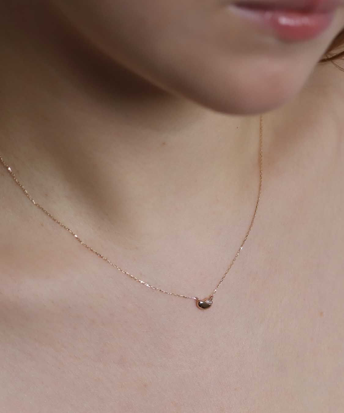  「ダイヤモンド ビーンズ ネックレス | K10YG」|ネックレス|