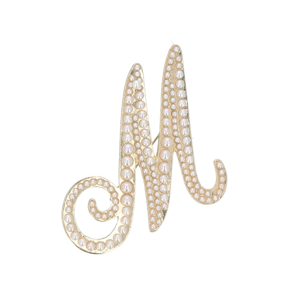 BACKYARD FAMILY「ブローチ パール 通販 イニシャルブローチ ピンブローチ アルファベット アクセサリー ピンバッチ」|その他|ホワイト11