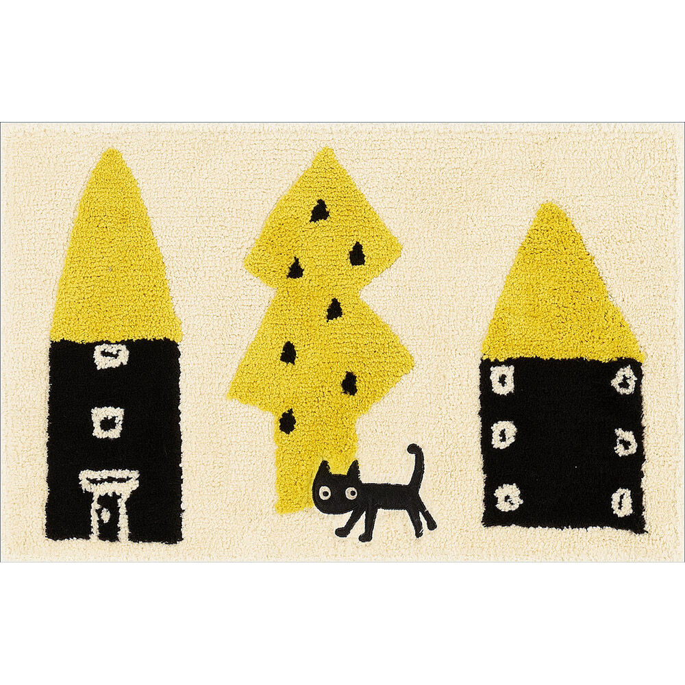 BACKYARD FAMILY「猫柄 バスマット 通販 アツコマタノ atsuko matano 足拭きマット お風呂マット」|入浴剤・バスグッズ|ホワイト1