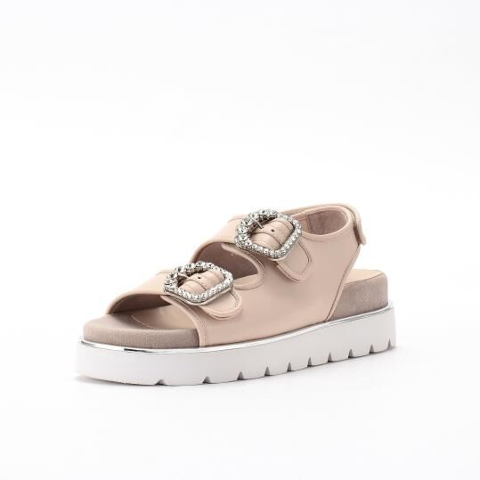 銀座かねまつ「OM250304SHPPIK 【本革】ビジュースポーツサンダル」|サンダル|ピンク