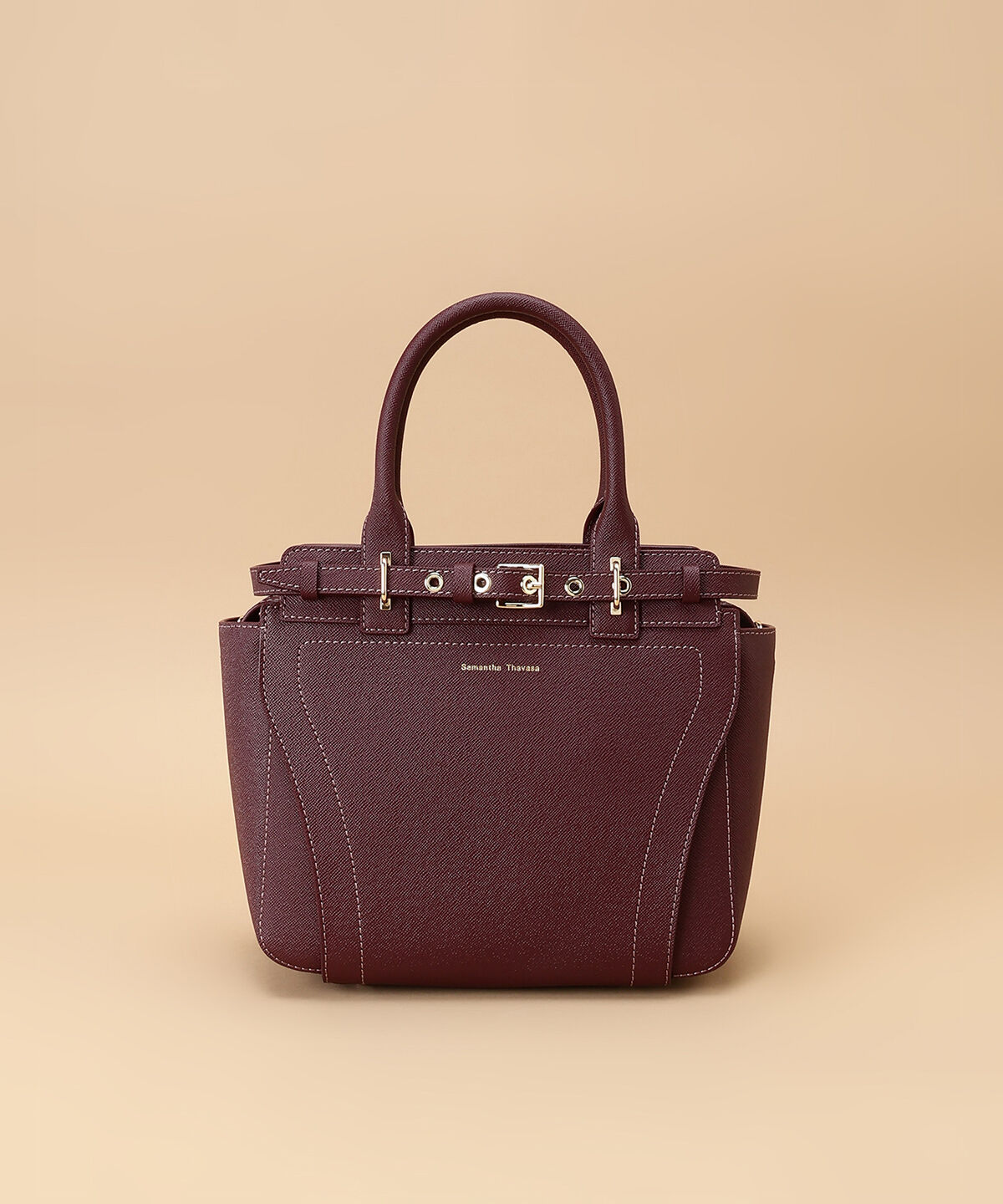 Samantha Thavasa「ベルトデザイン ハンドバッグ」|ハンドバッグ|ワインレッド
