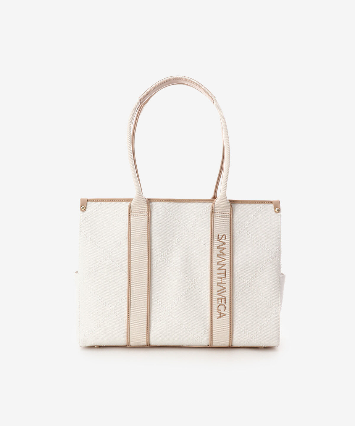 Samantha Vega「ロゴテープデニム風A4トート」|トートバッグ|ホワイト