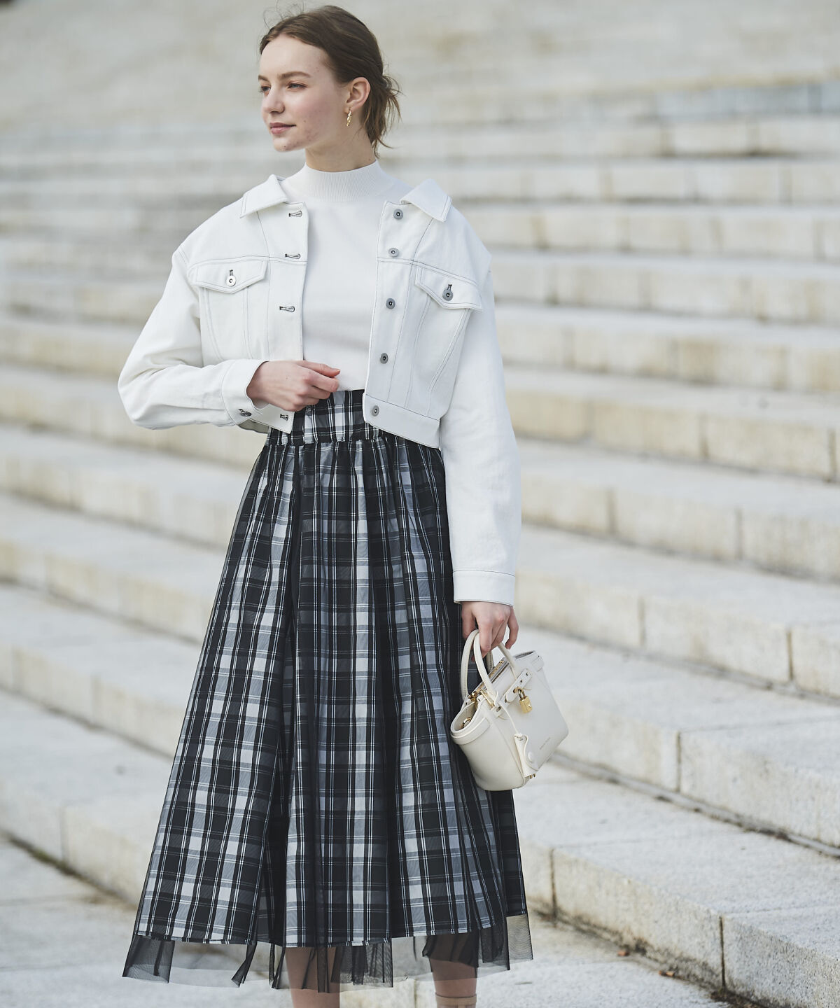 アンドクチュール「クロップドデニムジャケット」|デニムジャケット|