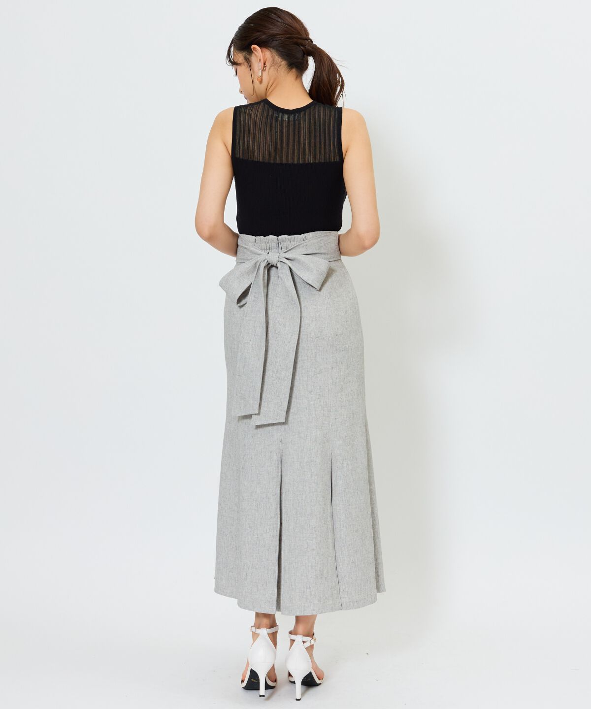 アンドクチュール「シアー切替ノースリトップス」|ニット・セーター|