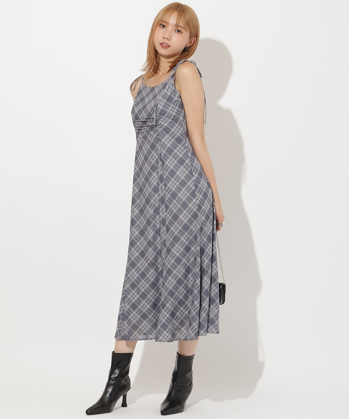 アンドクチュール「バイヤスチェックキャミワンピース」|ワンピース|