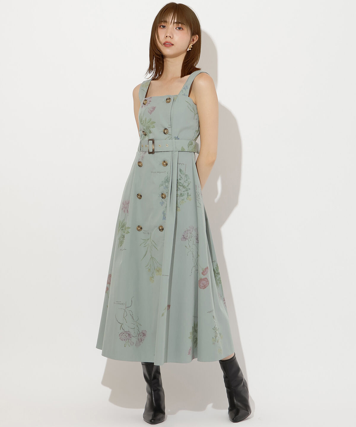 アンドクチュール「オータムフラワートレンチジャンスカ」|ジャンパースカート|