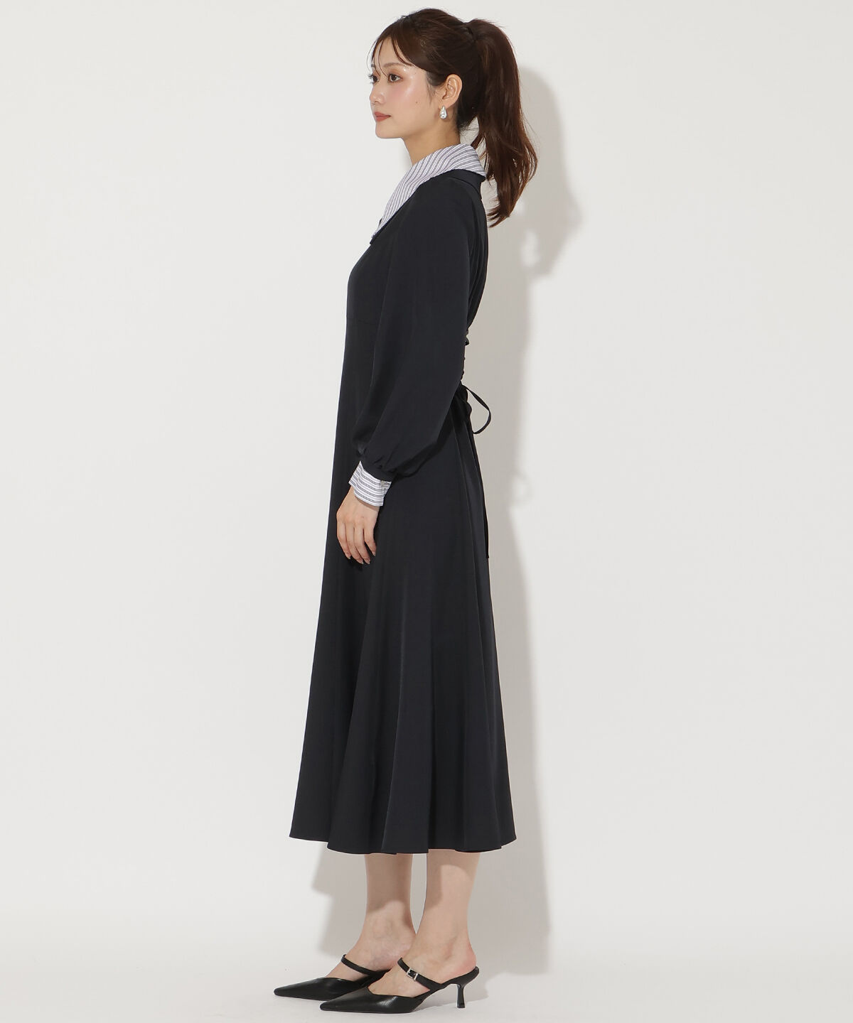 アンドクチュール「レイヤード襟フロントZIPワンピース」|ワンピース|