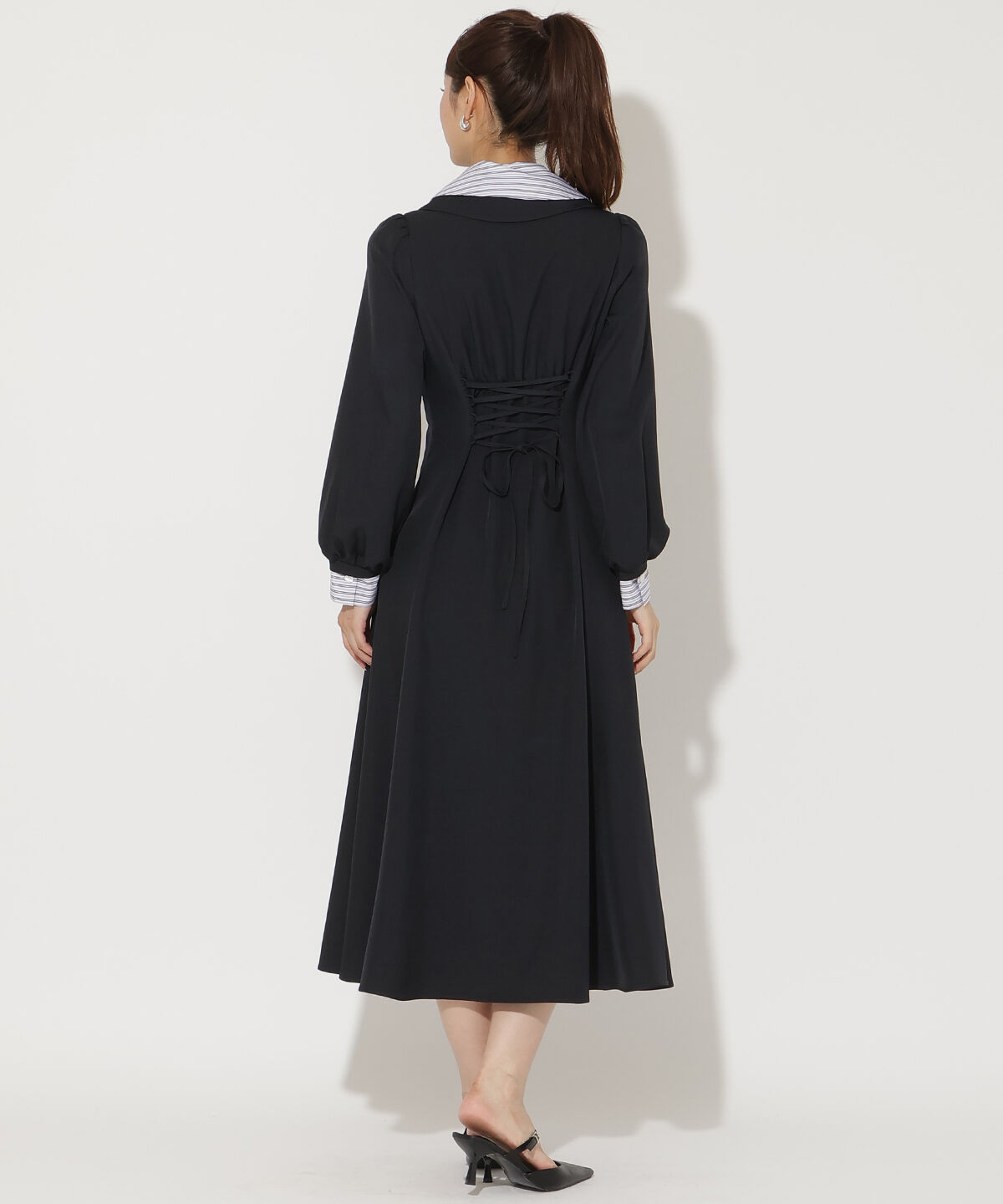 アンドクチュール「レイヤード襟フロントZIPワンピース」|ワンピース|