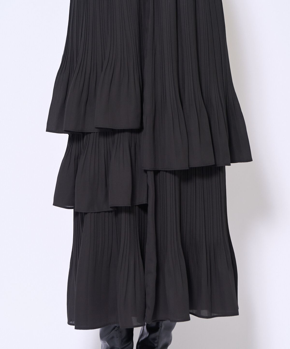 アンドクチュール「消しプリーツドッキングワンピース」|ワンピース|