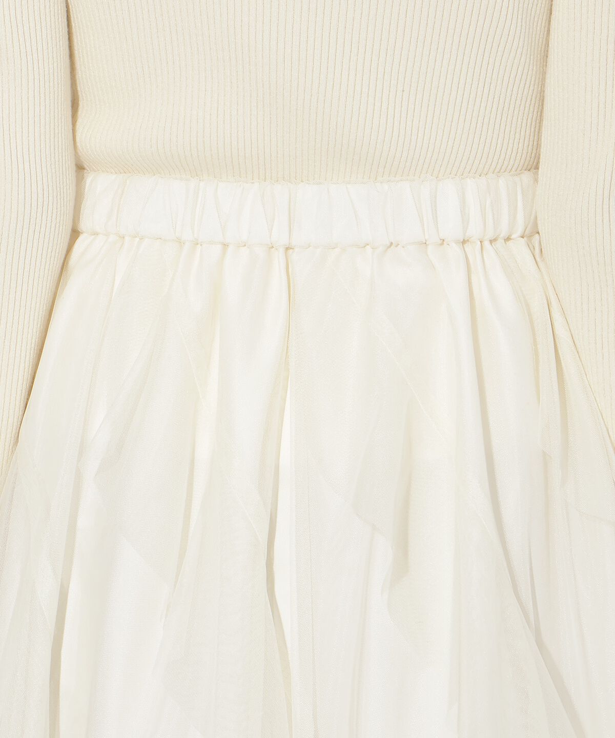 アンドクチュール「ラッフルフリルチュールスカート」|フレア|