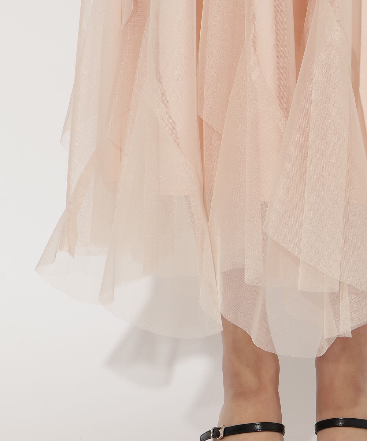 アンドクチュール「ラッフルフリルチュールスカート」|フレア|