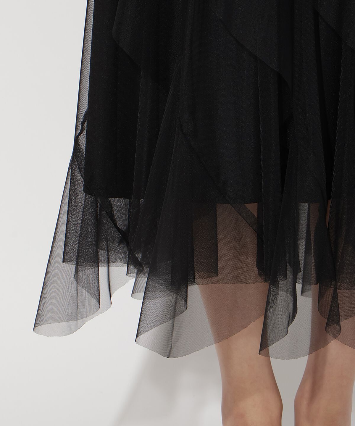 アンドクチュール「ラッフルフリルチュールスカート」|フレア|