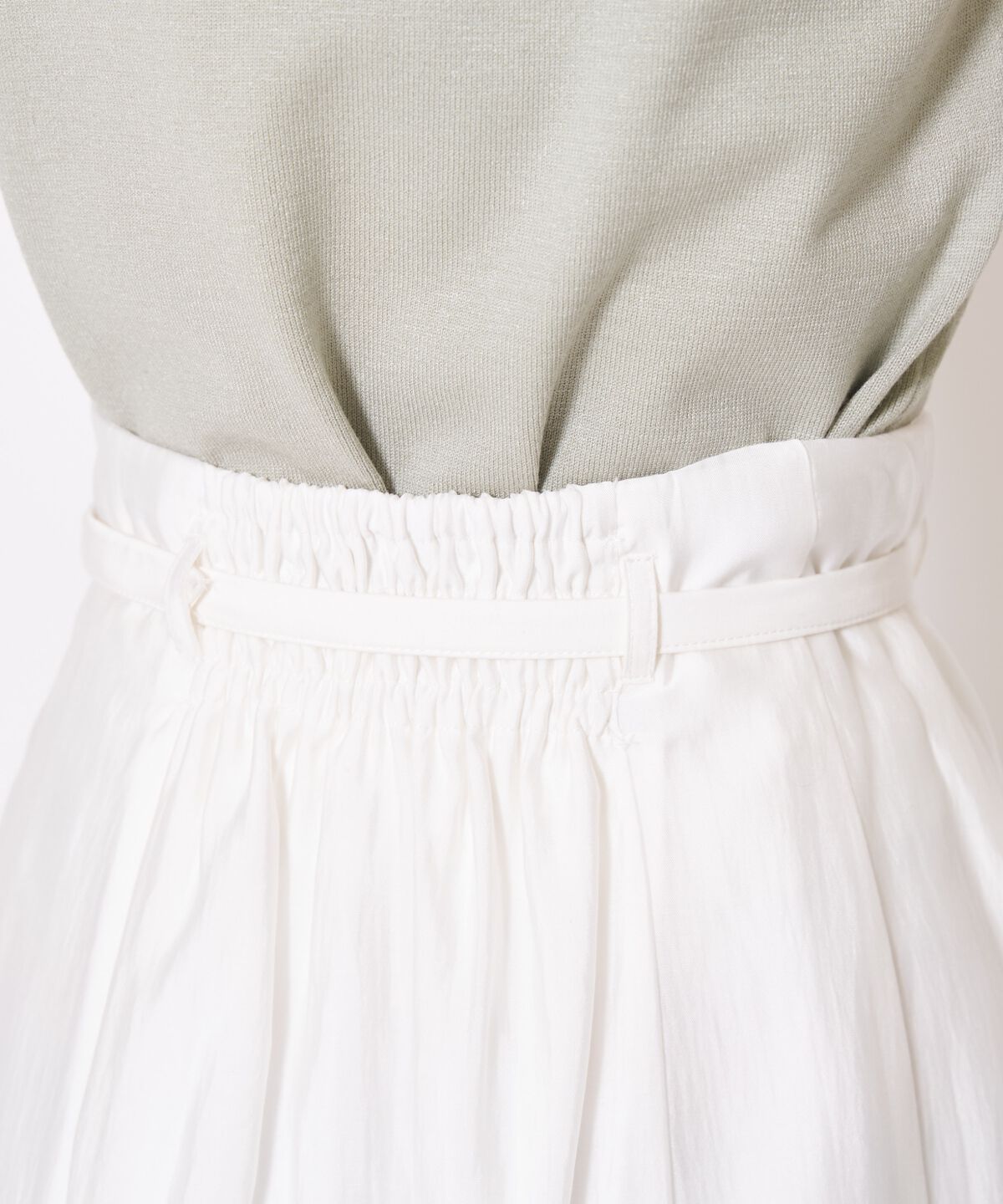 アンドクチュール「ベルト付きシアーフレアスカート」|フレア|