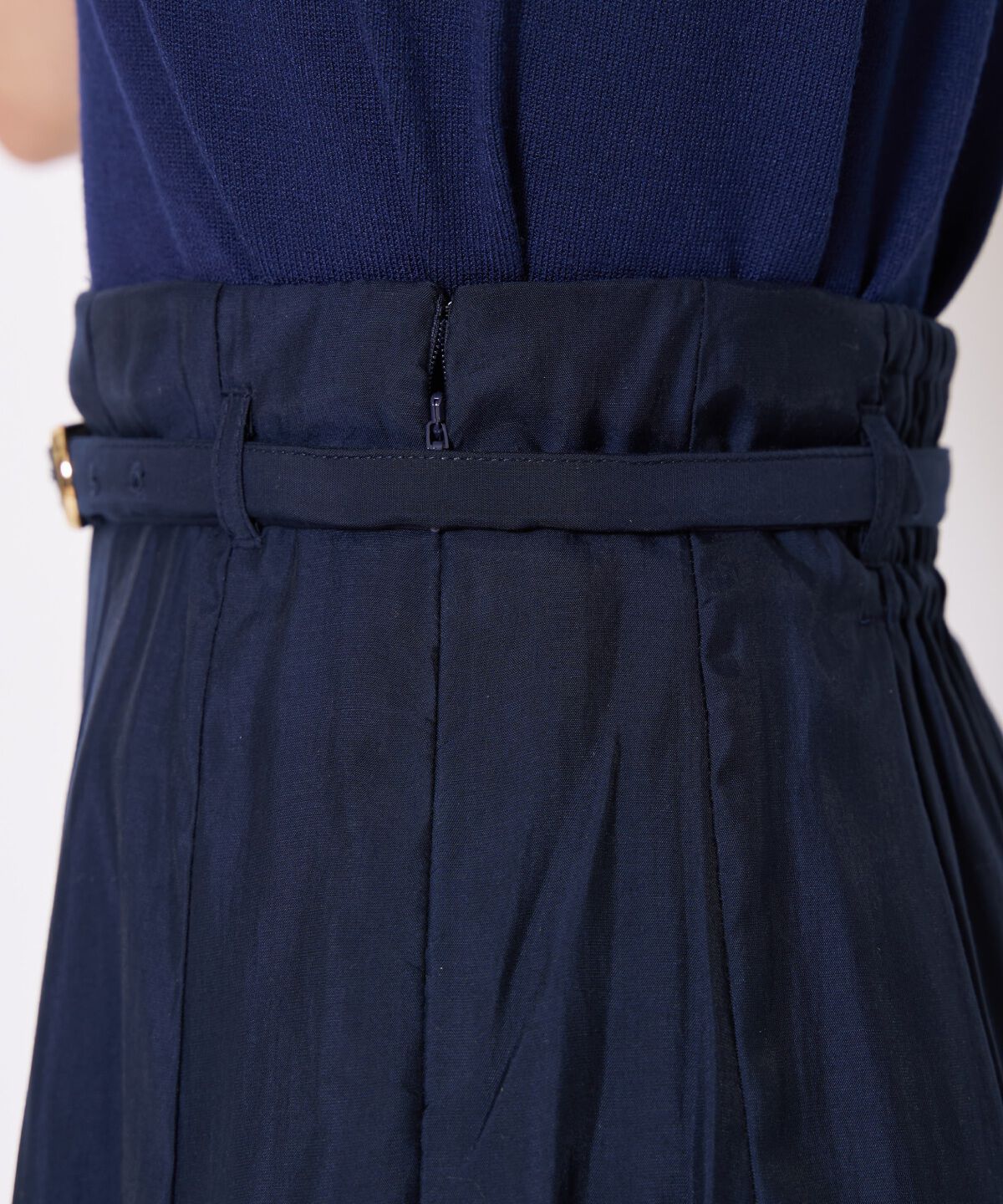 アンドクチュール「ベルト付きシアーフレアスカート」|フレア|