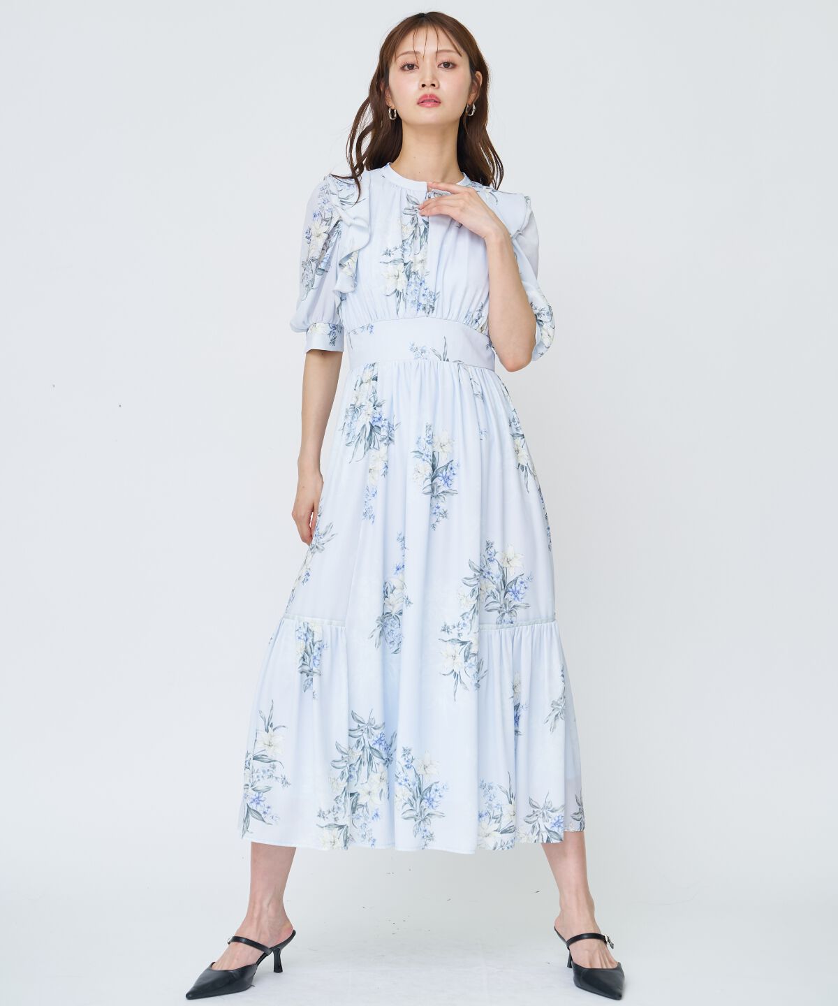 アンドクチュール「シャドーフラワーブーケワンピース」|ワンピース|