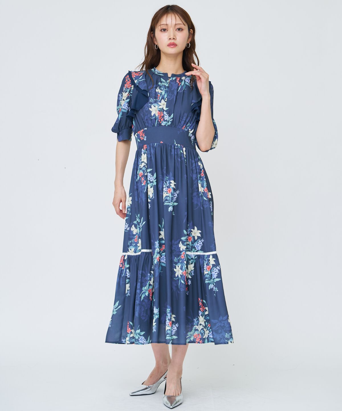 アンドクチュール「シャドーフラワーブーケワンピース」|ワンピース|