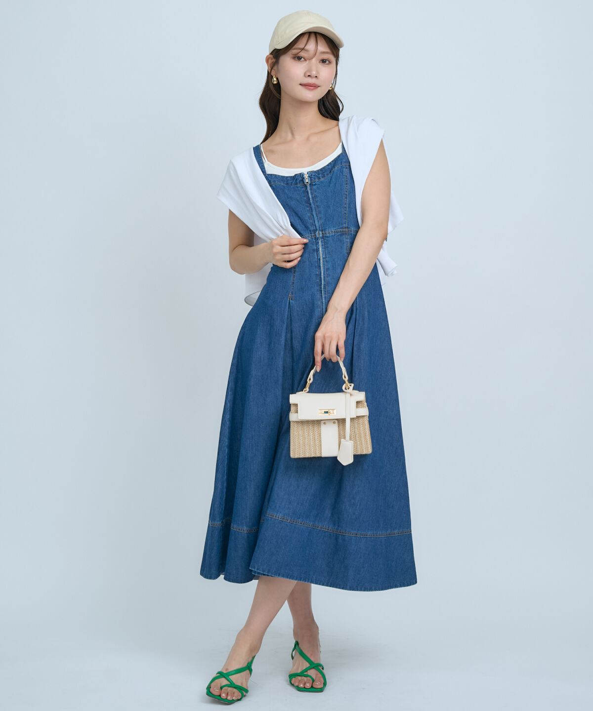 アンドクチュール「デニムジャンパースカート」|ジャンパースカート|