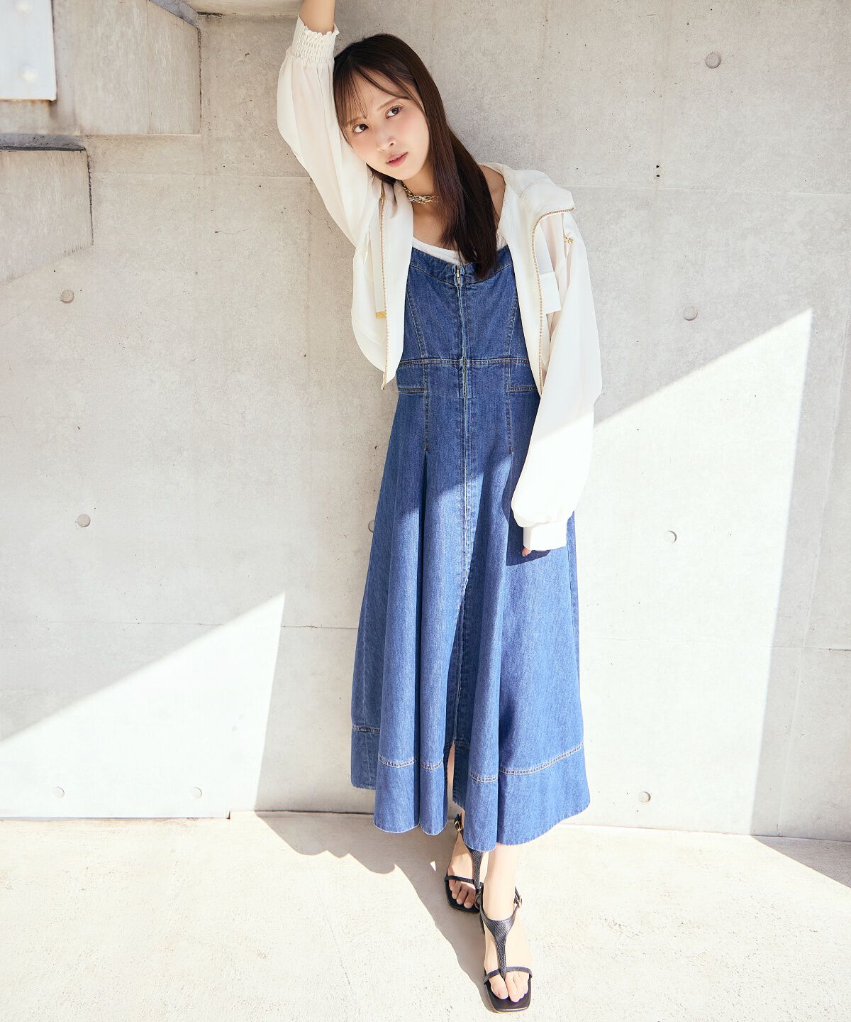 アンドクチュール「デニムジャンパースカート」|ジャンパースカート|