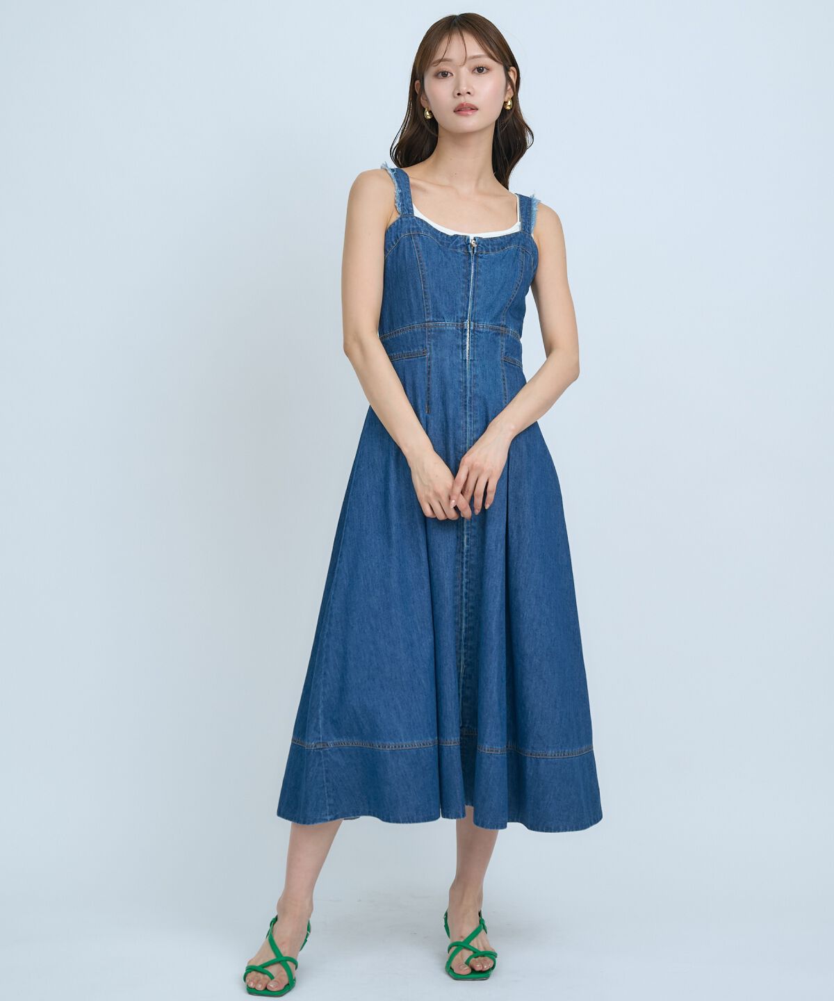 アンドクチュール「デニムジャンパースカート」|ジャンパースカート|