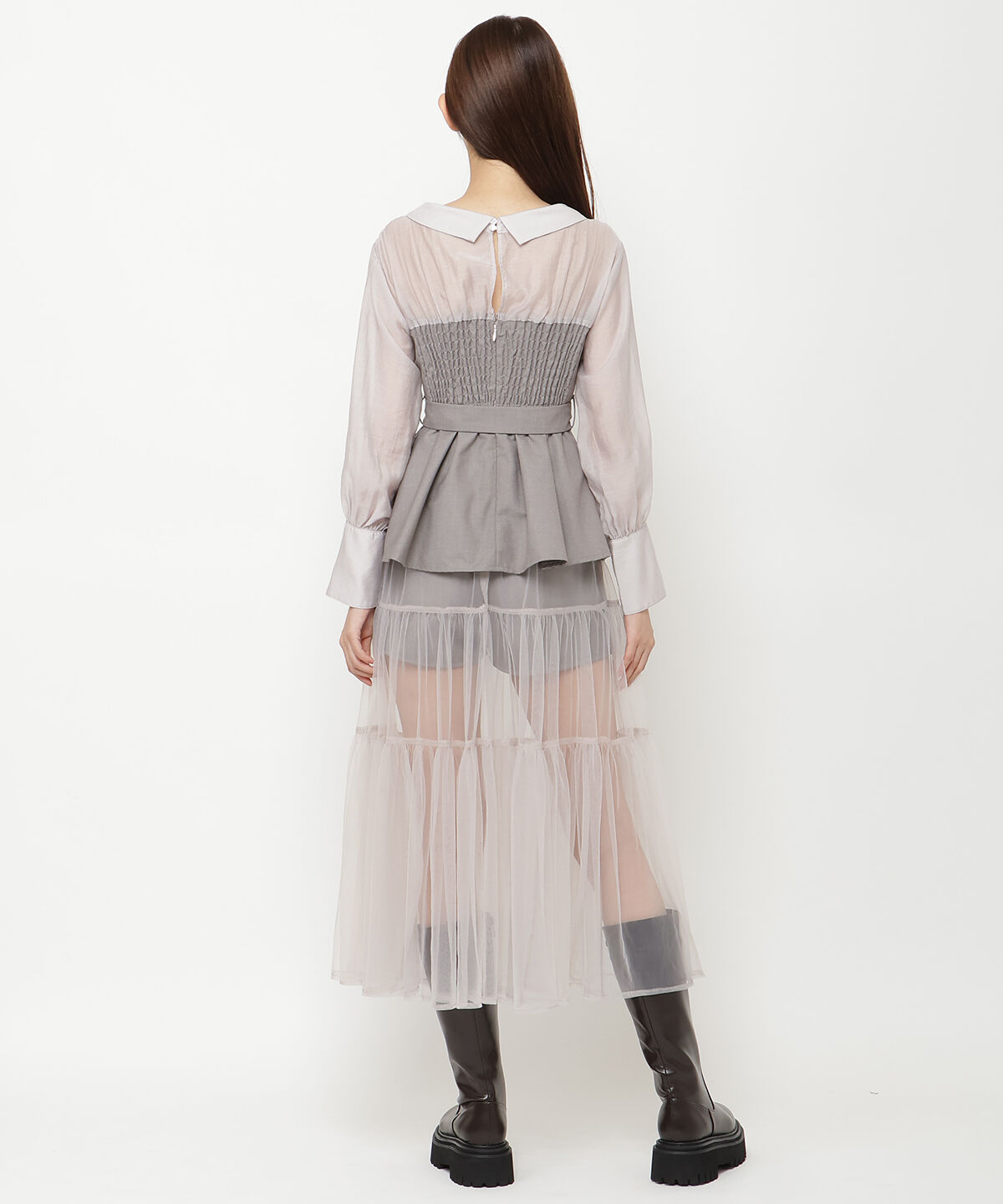 REDYAZEL「シャツドッキングベアワンピース」|ワンピース|