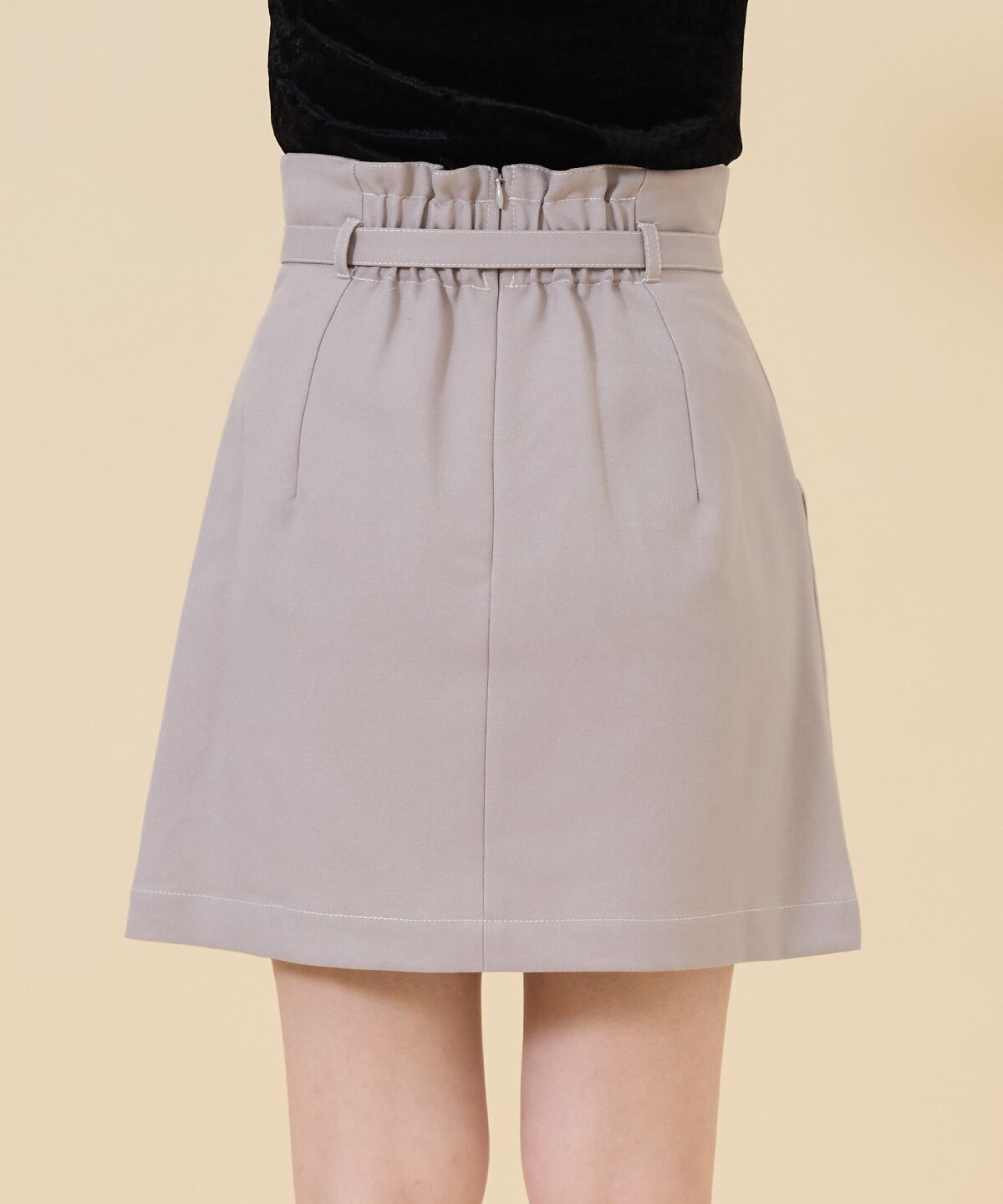 REDYAZEL「ベルティッドウーリッシュミニスカート」|台形|