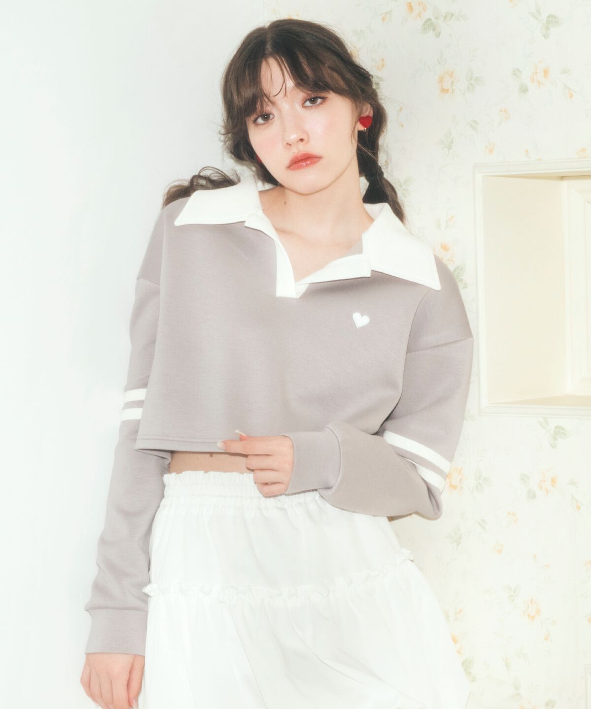 REDYAZEL「ハート刺繍ラガートップス」|Tシャツ・カットソー|