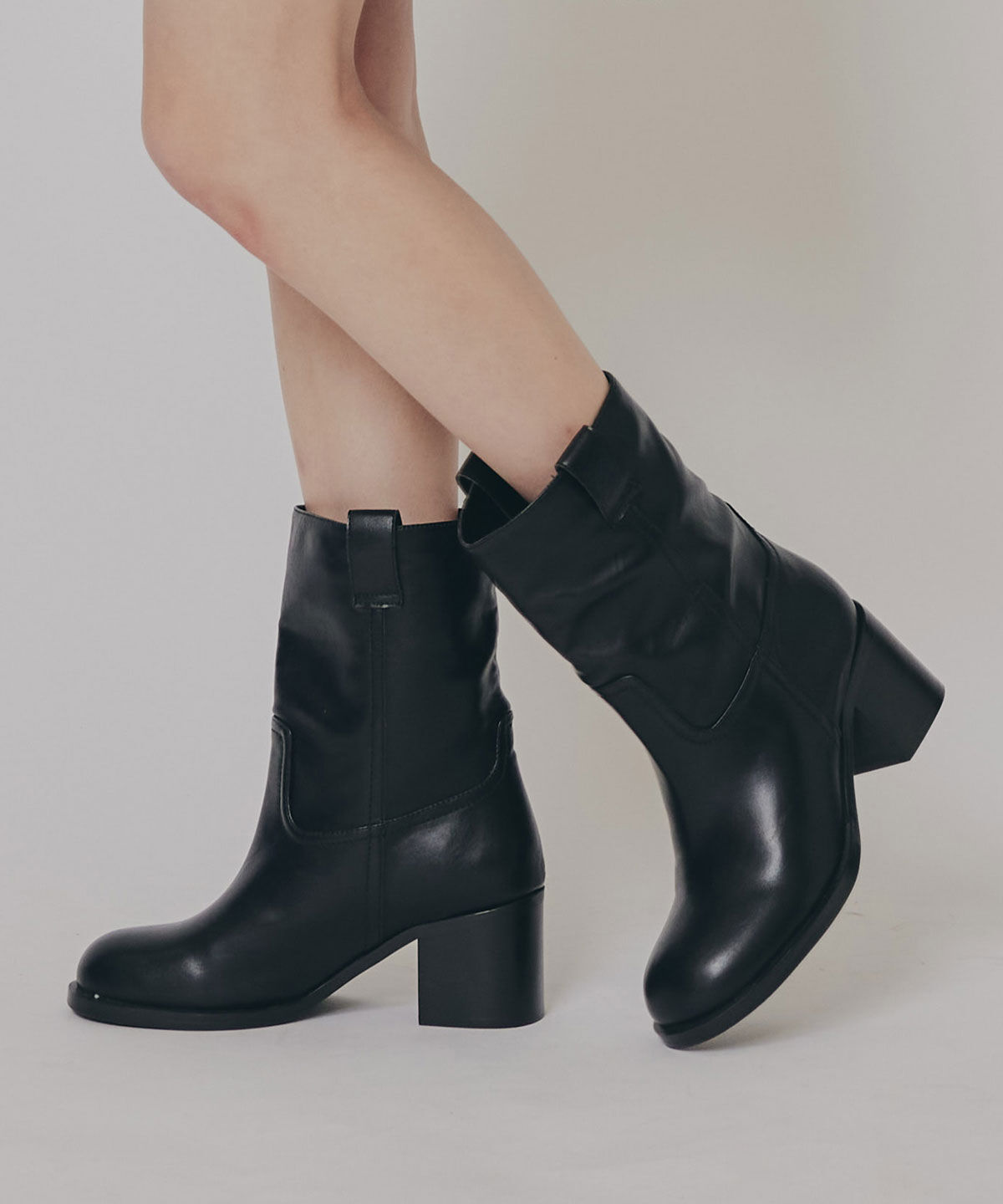 REDYAZEL「ウエスタンライクショートブーツ」|ショートブーツ|ブラック