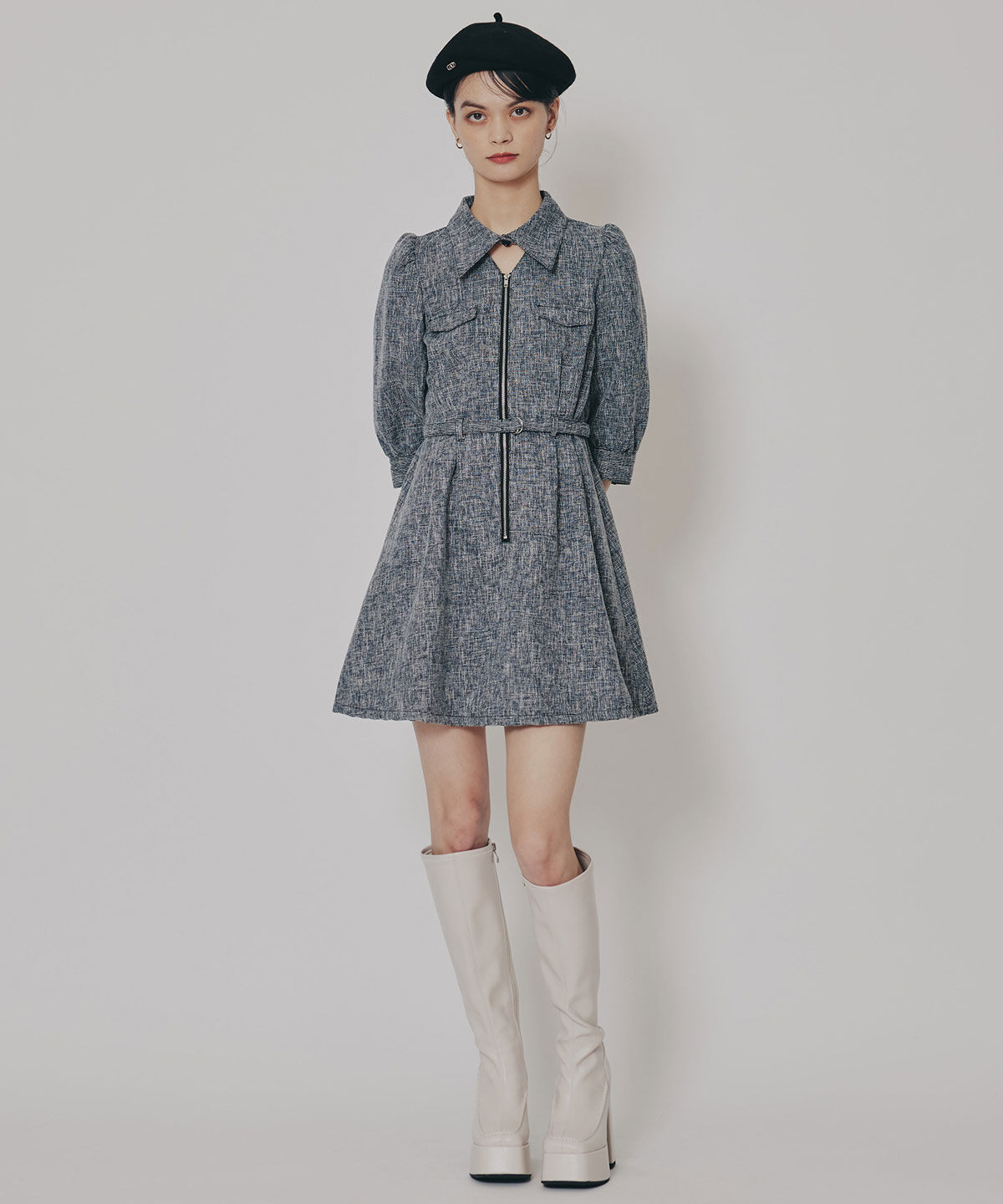 REDYAZEL「カラーミックスフロントZIPワンピース」|ワンピース|