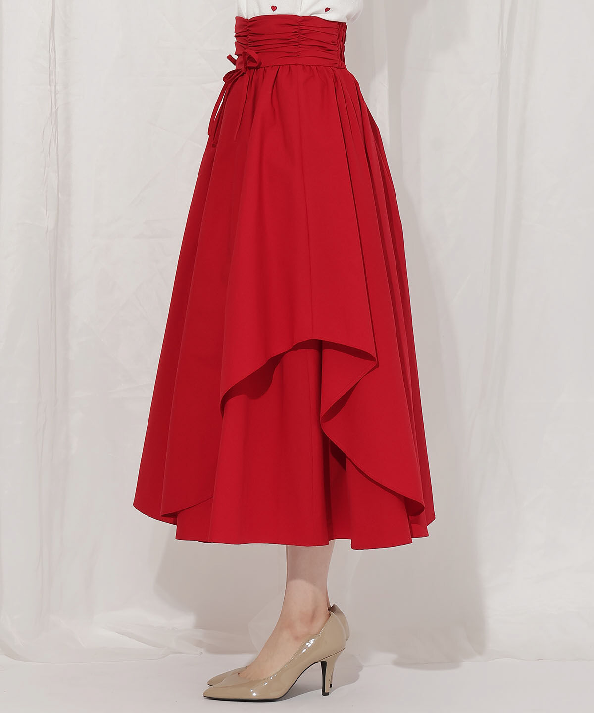 WILLSELECTION「ドロスト風リボンスカート」|フレア|