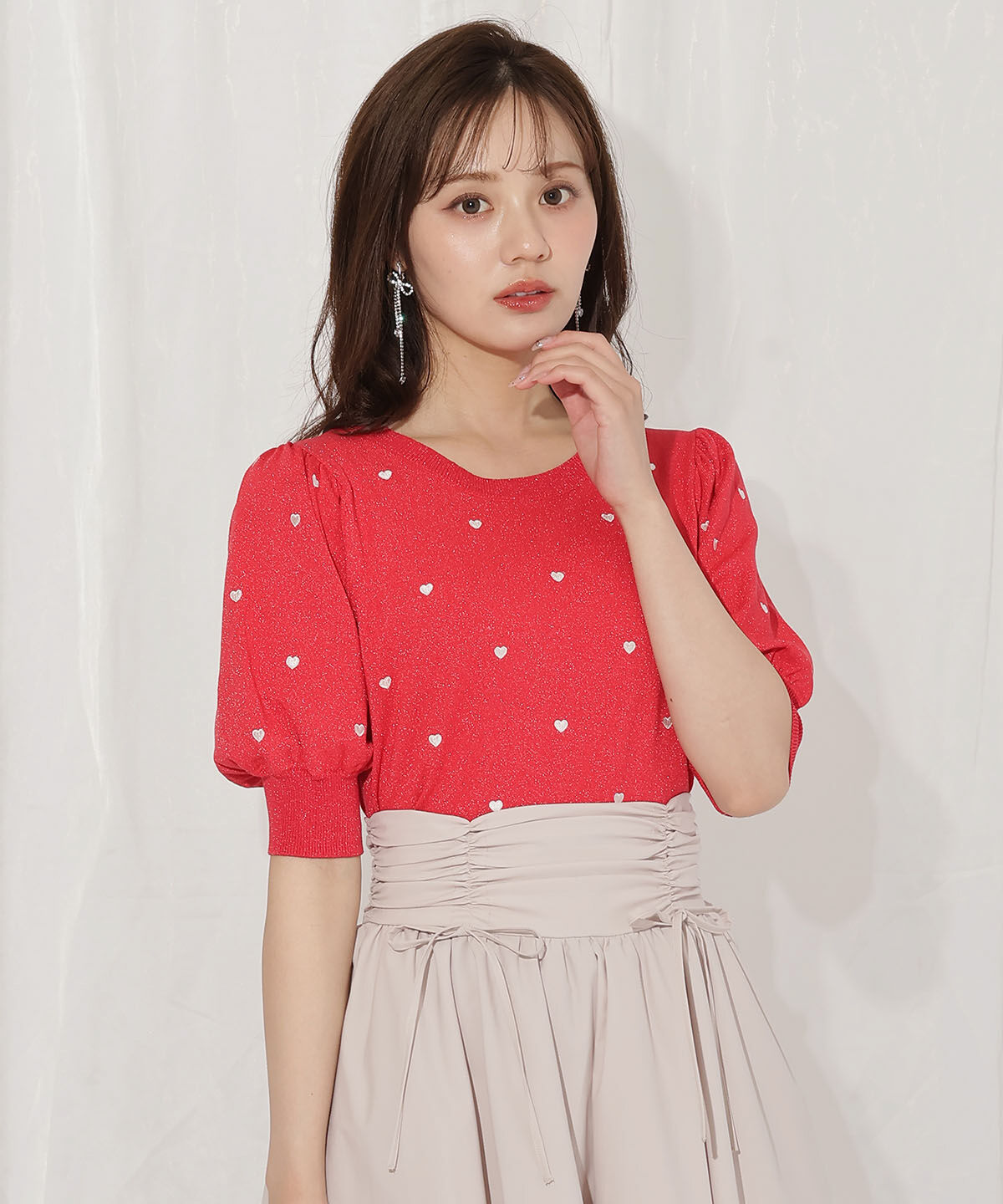 WILLSELECTION「バリエーションニット（ハート）」|ニット・セーター|レッド