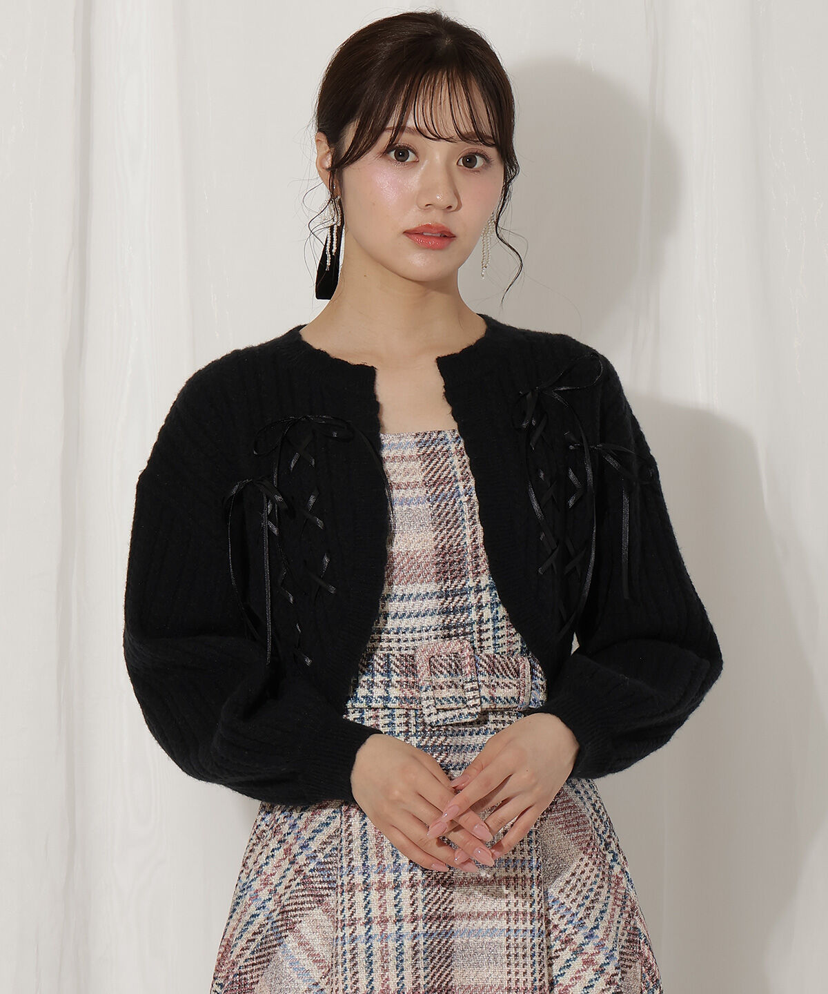 WILLSELECTION「ランダムリボンボレロ」|カーディガン|ブラック