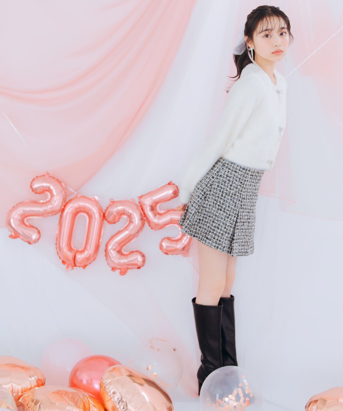 WILLSELECTION「ラメツイードミニスカート」|フレア|