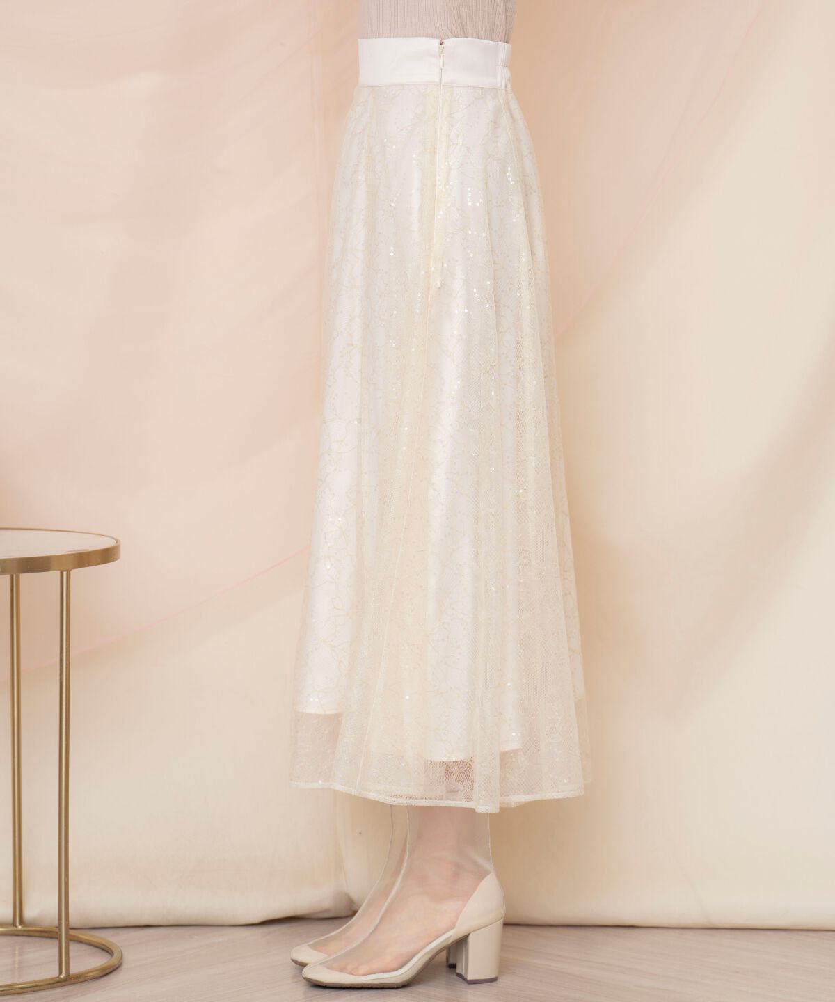 WILLSELECTION「スパンコール付きチュールスカート」|フレア|