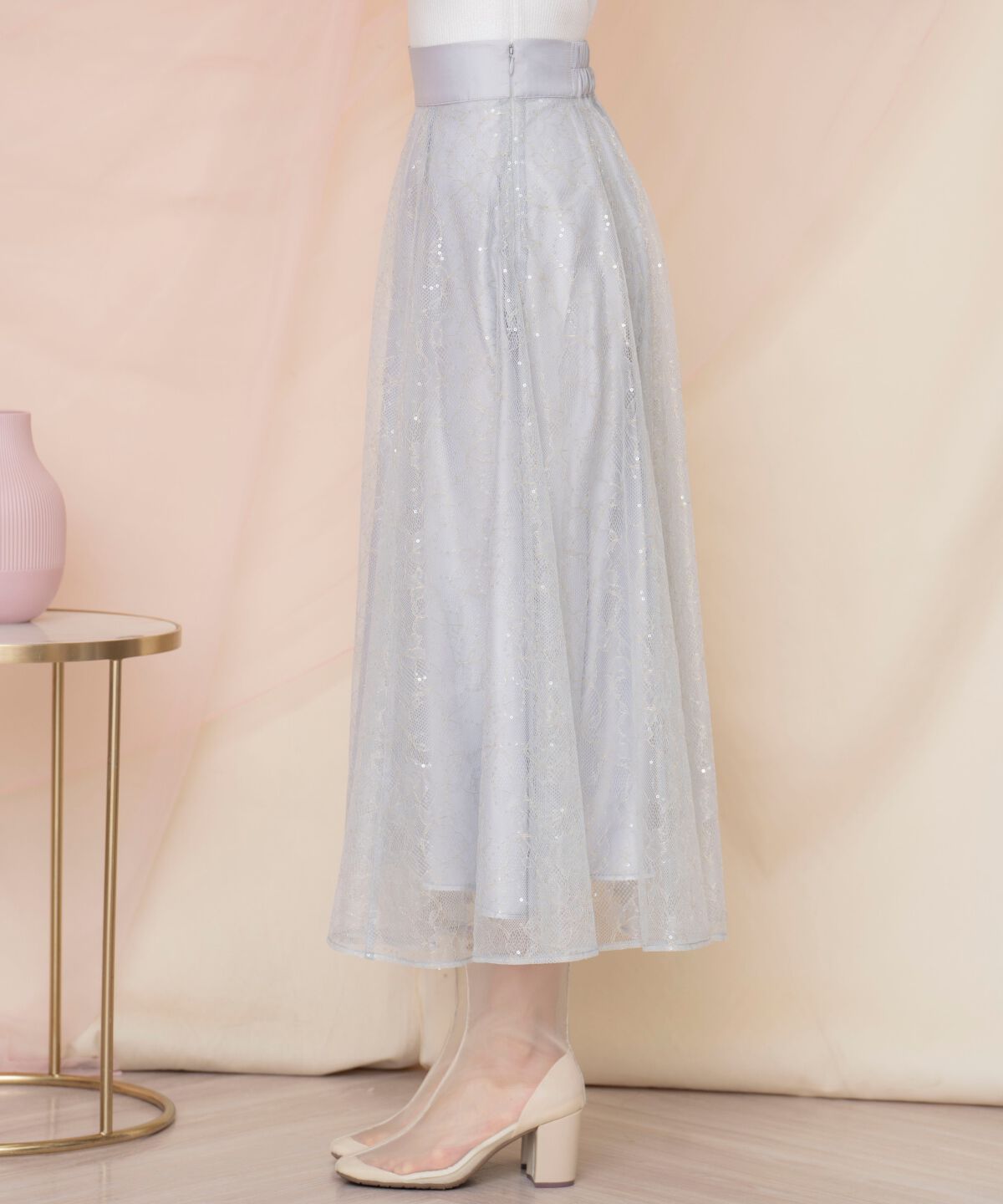 WILLSELECTION「スパンコール付きチュールスカート」|フレア|