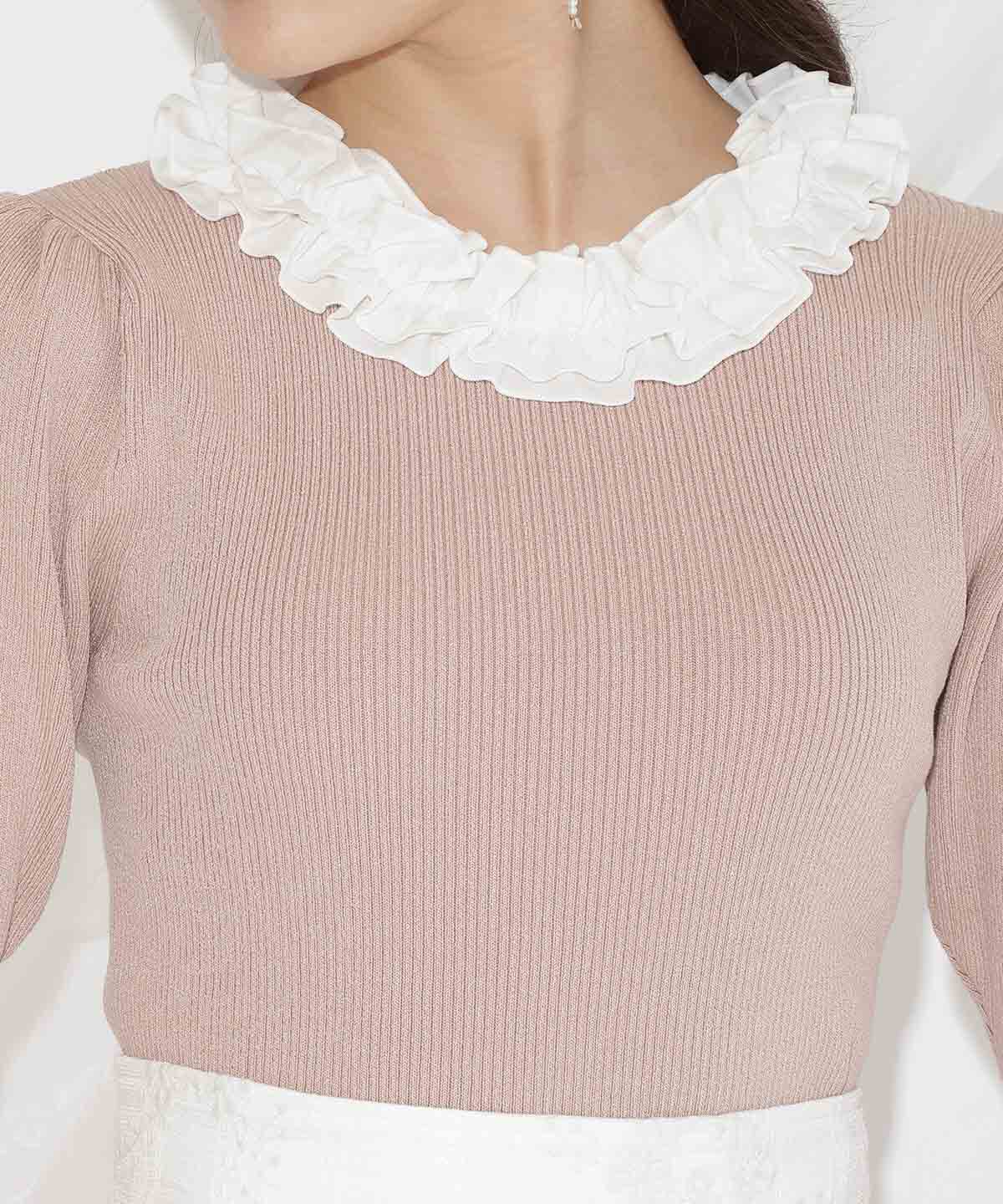 WILLSELECTION「フリル襟リブニット」|ニット・セーター|