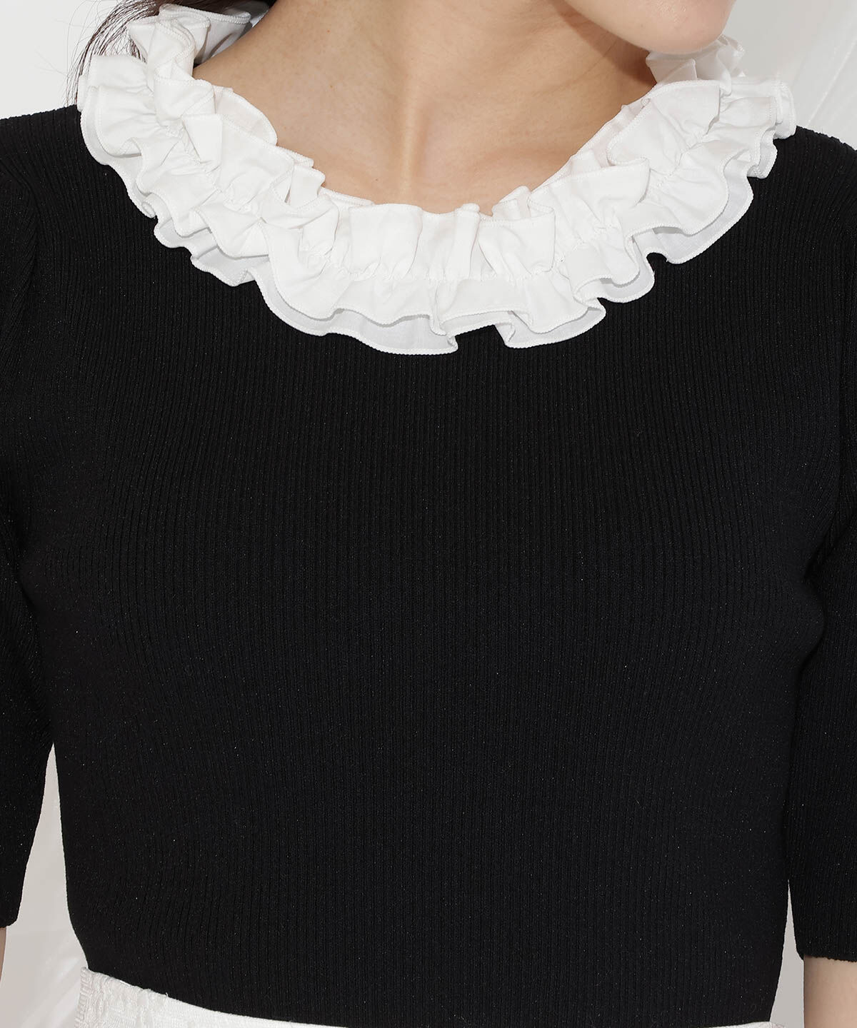 WILLSELECTION「フリル襟リブニット」|ニット・セーター|