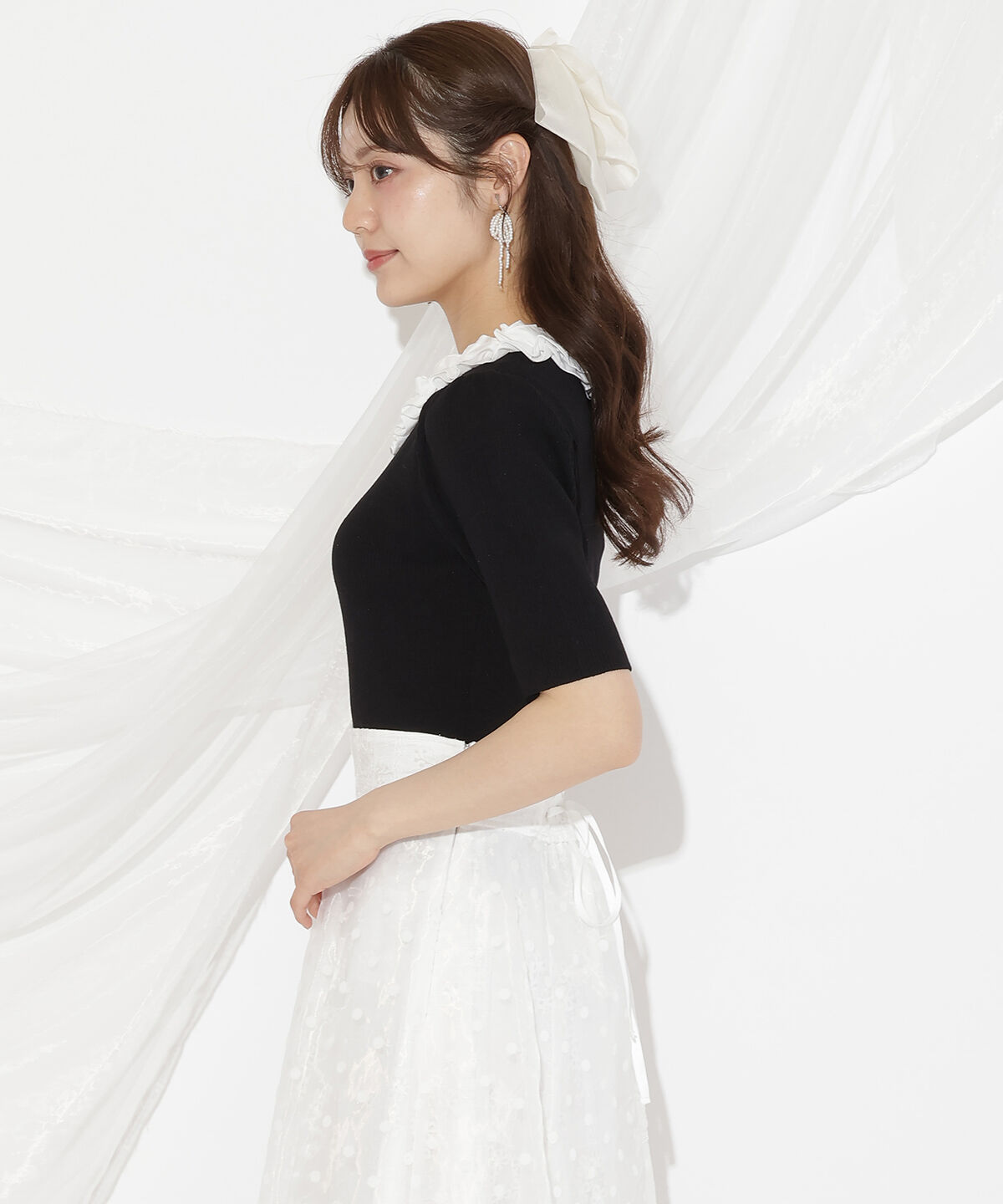 WILLSELECTION「フリル襟リブニット」|ニット・セーター|